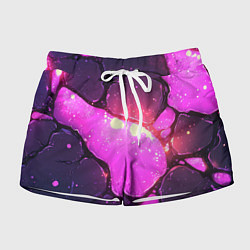Шорты женские Розовая текстура разлом плит, цвет: 3D-принт