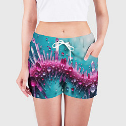 Шорты женские Розовые кристаллы, цвет: 3D-принт — фото 2