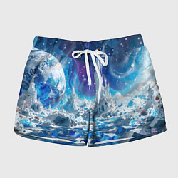 Женские шорты Космический фантастический пейзаж