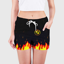 Шорты женские BMW огненный, цвет: 3D-принт — фото 2