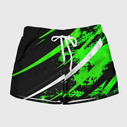 Шорты женские Color black and green, цвет: 3D-принт