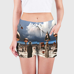 Шорты женские Сюрреализм с людьми, цвет: 3D-принт — фото 2