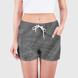 Шорты женские Серая текстура каменная мрамор, цвет: 3D-принт — фото 2