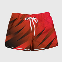 Женские шорты Красно-коричневый абстрактные полосы