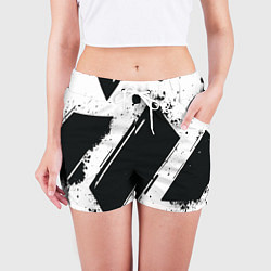 Шорты женские Color black white, цвет: 3D-принт — фото 2