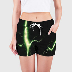 Шорты женские Lightning yellow текстура, цвет: 3D-принт — фото 2