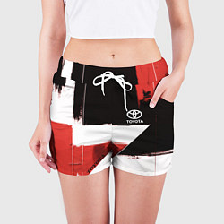 Шорты женские Toyota логотип, цвет: 3D-принт — фото 2