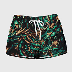 Шорты женские Японские драконы ирезуми, цвет: 3D-принт