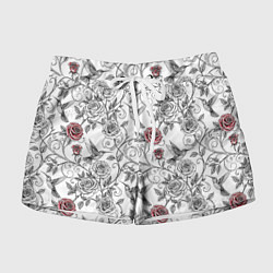 Шорты женские Колибри и розы, цвет: 3D-принт