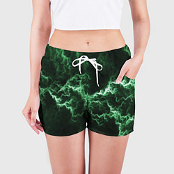 Шорты женские Lightning green line, цвет: 3D-принт — фото 2