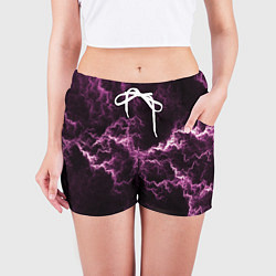 Шорты женские Lightning pink glow, цвет: 3D-принт — фото 2