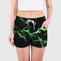 Шорты женские Lightning green glow, цвет: 3D-принт — фото 2