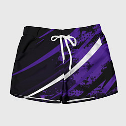 Шорты женские Color black purple line, цвет: 3D-принт