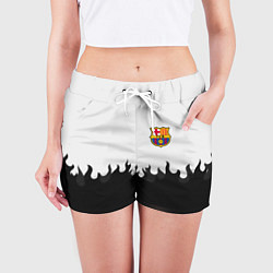 Шорты женские Barcelona черный огонь, цвет: 3D-принт — фото 2