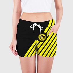 Шорты женские Borussia geometry yellow, цвет: 3D-принт — фото 2