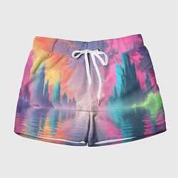 Женские шорты Город в розовом тумане