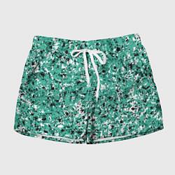 Женские шорты Бирюзовый с чёрно-белыми пятнами