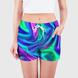 Шорты женские Neon waves, цвет: 3D-принт — фото 2