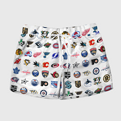 Женские шорты Команды НХЛ на белом фоне