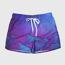 Шорты женские Горы под звездным небом, цвет: 3D-принт