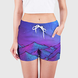 Шорты женские Горы под звездным небом, цвет: 3D-принт — фото 2