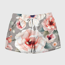 Шорты женские Нежные цветы, цвет: 3D-принт