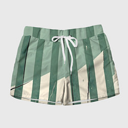 Шорты женские Зеленые полосы, цвет: 3D-принт