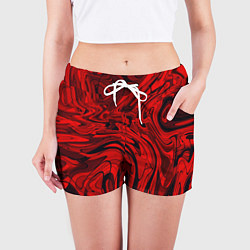 Шорты женские Красный смешение пластика, цвет: 3D-принт — фото 2