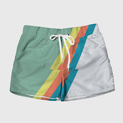 Шорты женские Рок молния Боуи весенняя палитра, цвет: 3D-принт