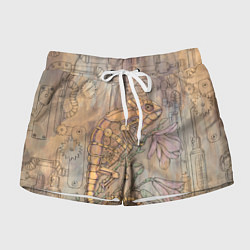 Женские шорты Стимпанк механический киберхамелеон