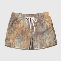 Шорты женские Стимпанк элементы, цвет: 3D-принт