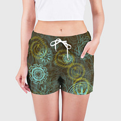 Шорты женские Стимпанк механизм, цвет: 3D-принт — фото 2