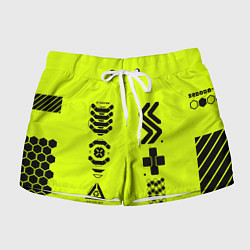 Шорты женские Кибер текстура - ядовитая, цвет: 3D-принт