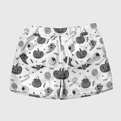 Женские шорты Halloween grey and white