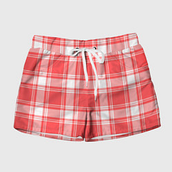 Шорты женские Checked red white, цвет: 3D-принт