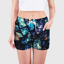 Шорты женские Текстура драгоценных камней, цвет: 3D-принт — фото 2
