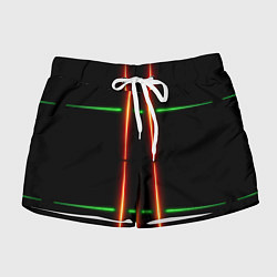 Шорты женские Neon green black red line, цвет: 3D-принт