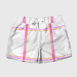 Шорты женские Neon white orange pink, цвет: 3D-принт
