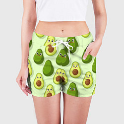 Шорты женские Милые авокадо - паттерн, цвет: 3D-принт — фото 2