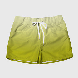 Шорты женские Градиент лаймовый, цвет: 3D-принт