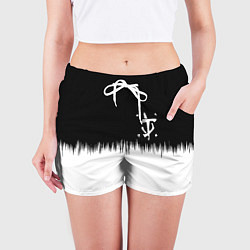 Шорты женские Doom краски черно белый, цвет: 3D-принт — фото 2