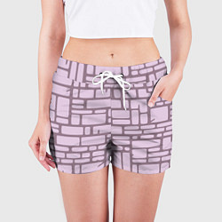 Шорты женские Кирпичная кладка, цвет: 3D-принт — фото 2