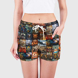Шорты женские Sabaton - обложки альбомов и песен, цвет: 3D-принт — фото 2