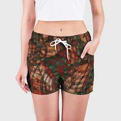 Шорты женские Бесконечный клетчатый паттерн, цвет: 3D-принт — фото 2
