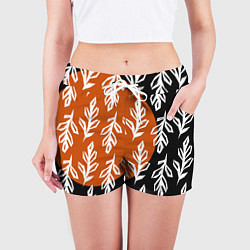 Шорты женские Паттерн с угловатыми листьями, цвет: 3D-принт — фото 2