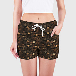 Шорты женские Монеты - паттерн, цвет: 3D-принт — фото 2