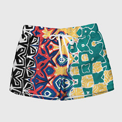 Шорты женские Метаморфоза цвета и узора, цвет: 3D-принт