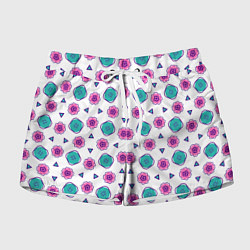 Шорты женские Цветочно-геометрический паттерн, цвет: 3D-принт