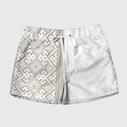Шорты женские Узоры славянские в бежевом цвете, цвет: 3D-принт