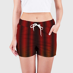 Шорты женские Neon red orange lines, цвет: 3D-принт — фото 2